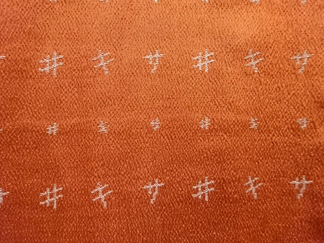  大正ロマン　文字模様織り出し着物